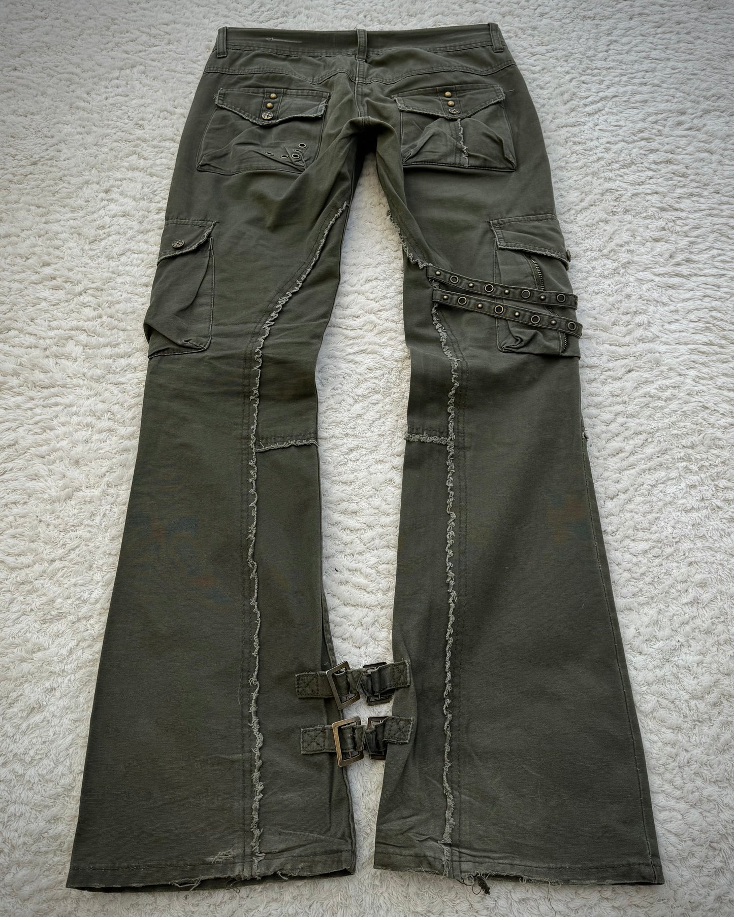 Midas Military Studded Laced Flared Cargo Pants