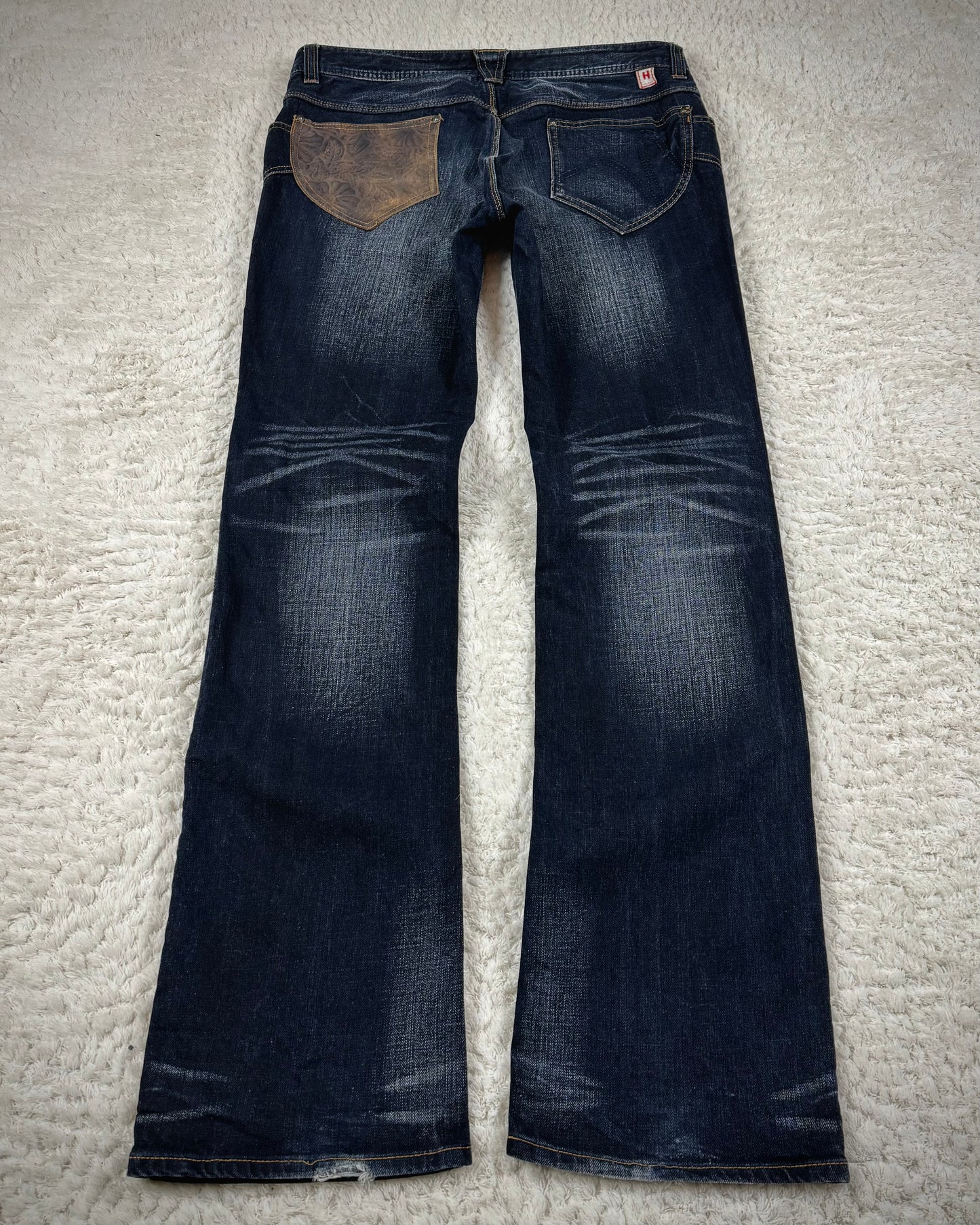 Hide Aways Vintage Leather Pocket Bootcut Denim
