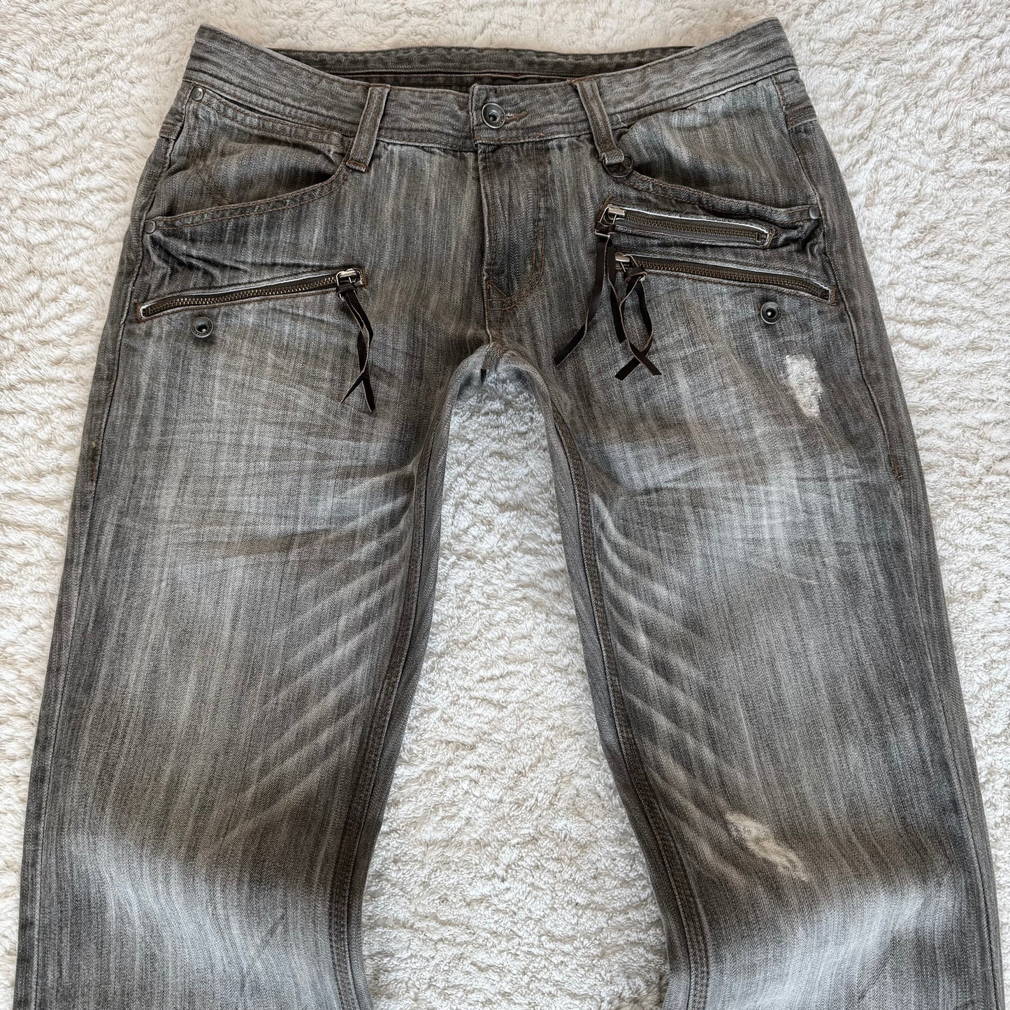 Nicole Club Leather Tassel Zippers Bootcut Jeans