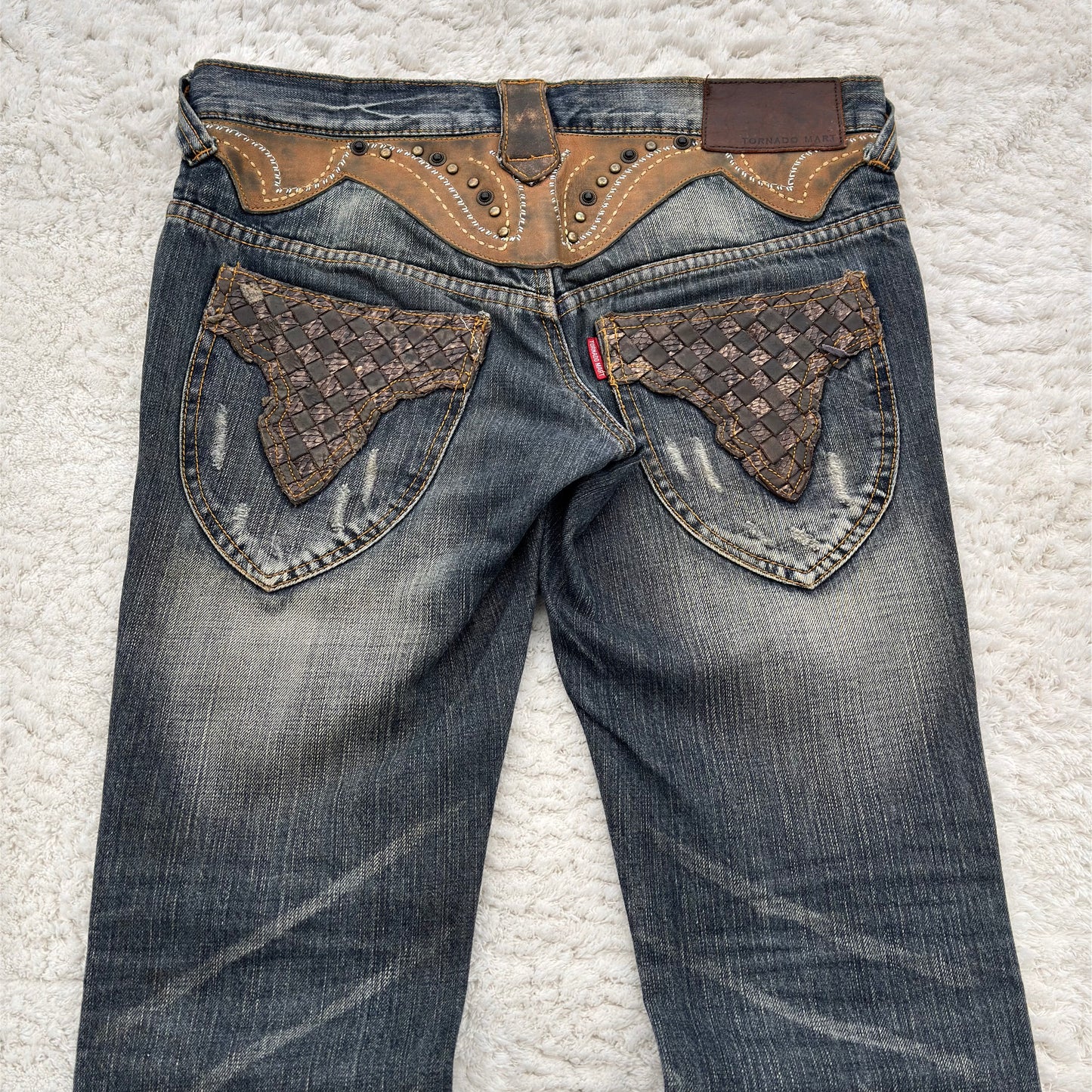 Tornado Mart Western Studded Flared Jeans