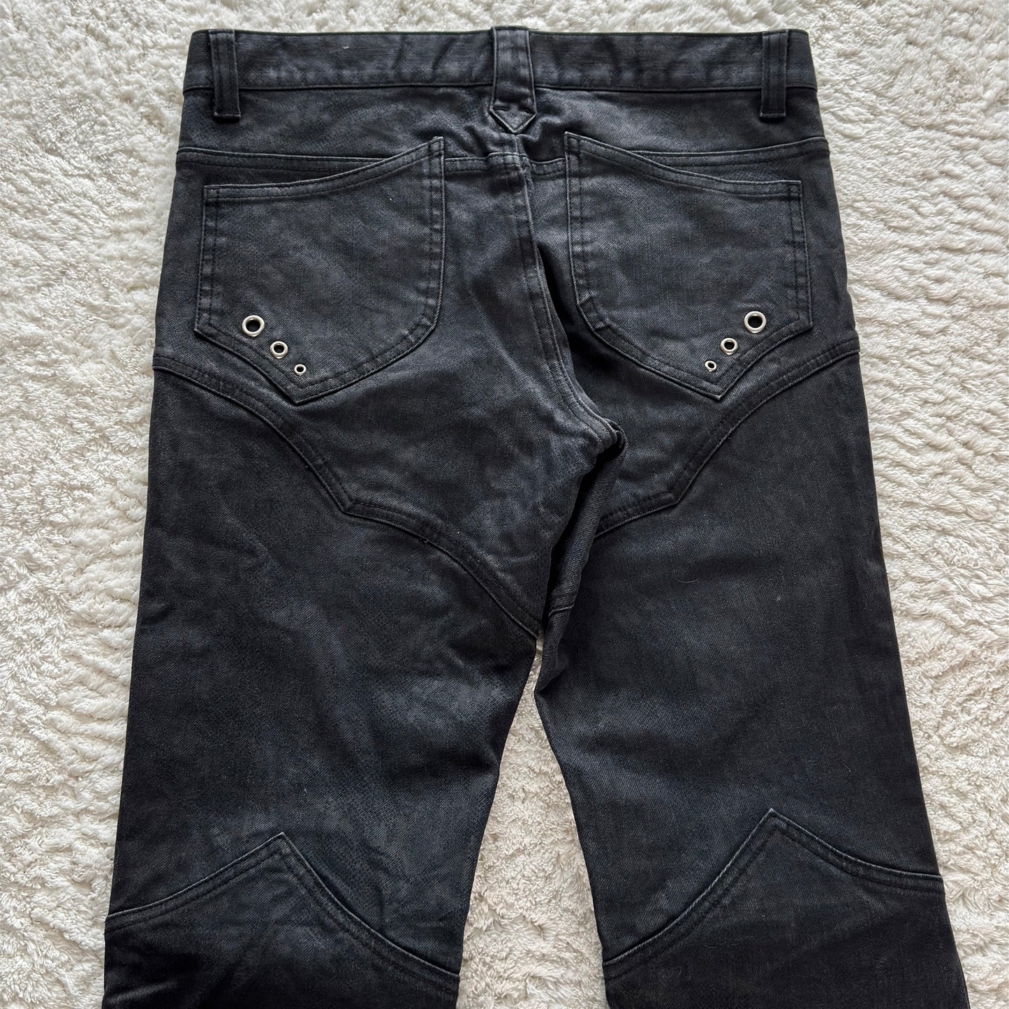 Semantic Design Snakeskin Flared Lace-Up Pants