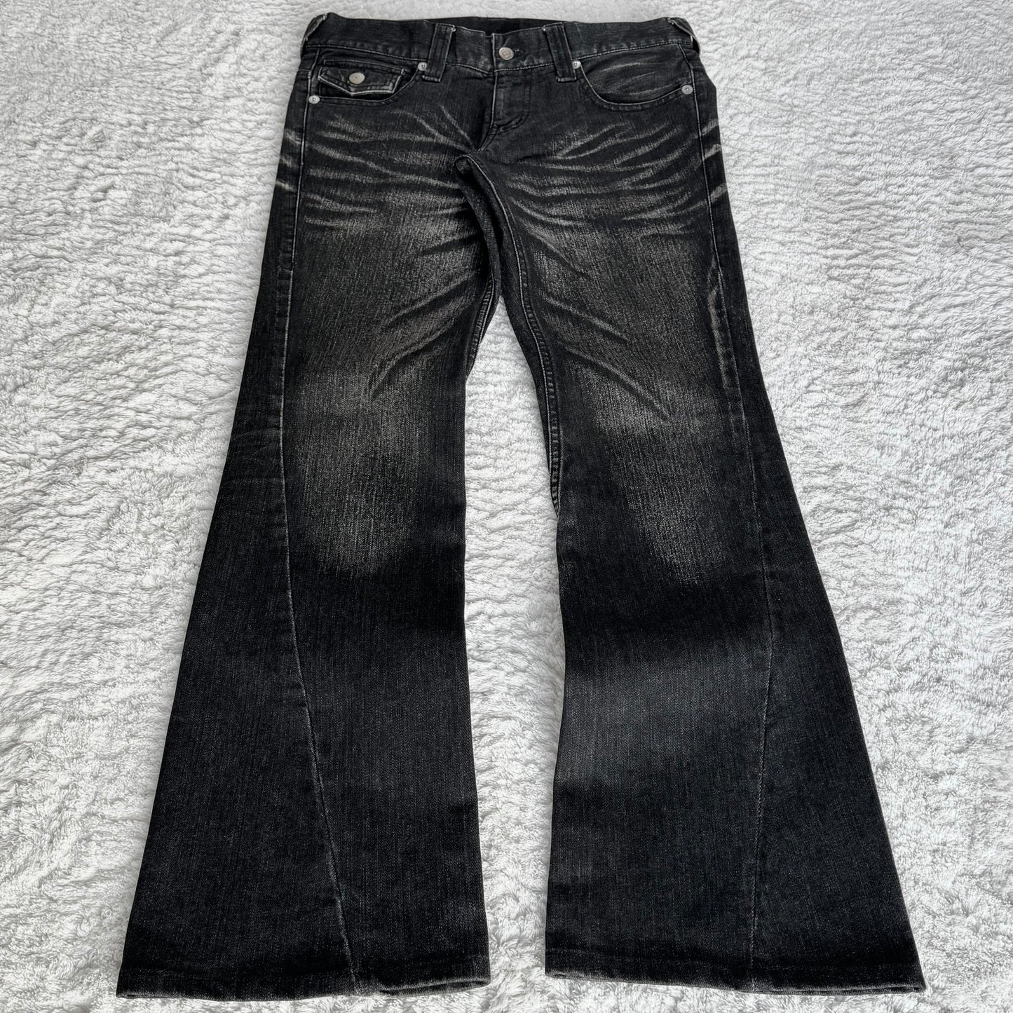 Tornado Mart Washed Spiral Flared Jeans