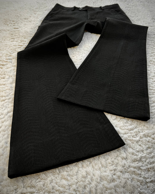 Tornado Mart Snakeskin Pattern Flared Dress Pants