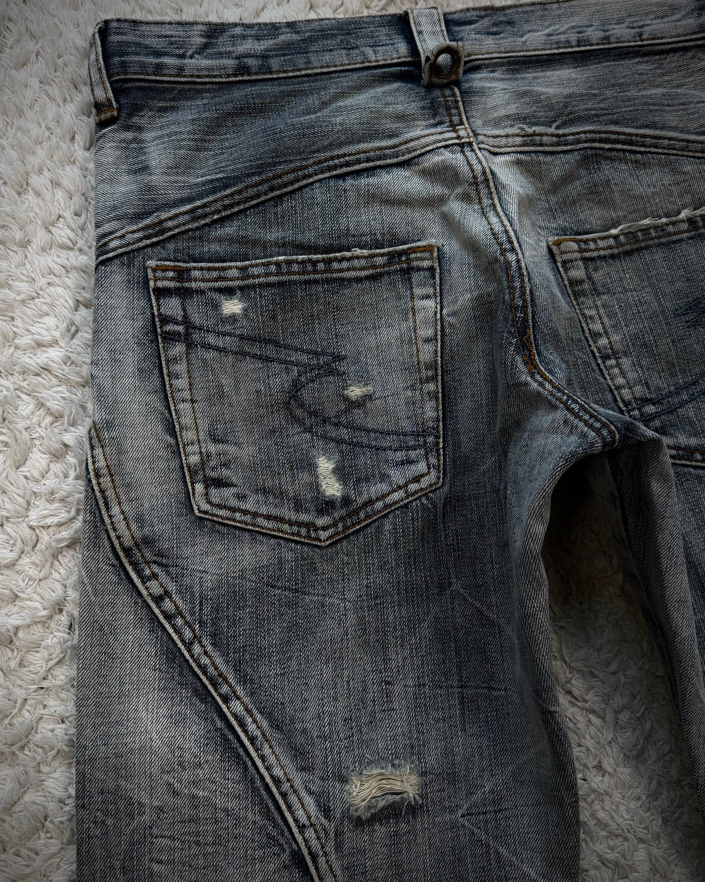 Semantic Design Honeycomb Washed Flared Jeans