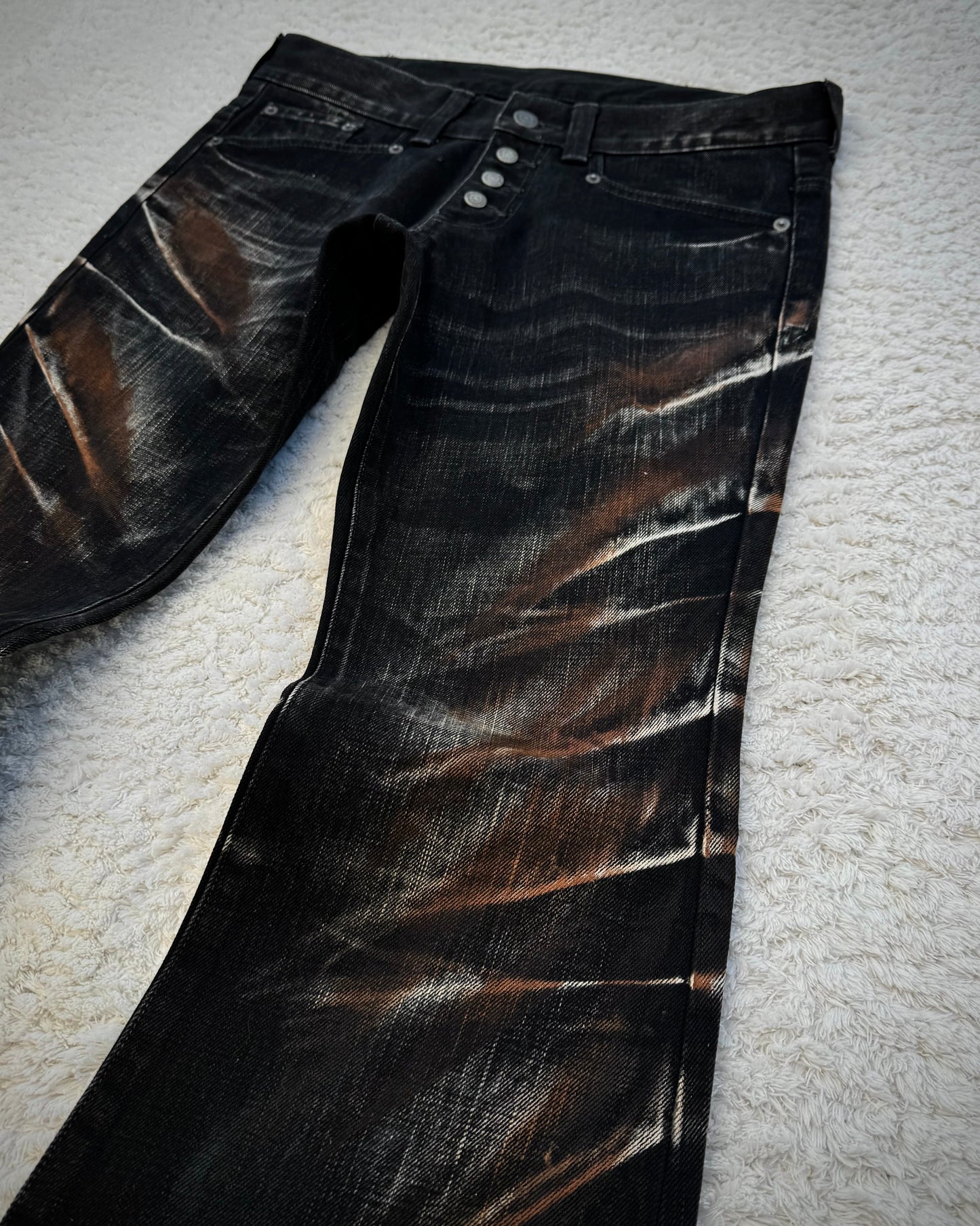 Tornado Mart Mud Claw Marks Washed Flared Jeans