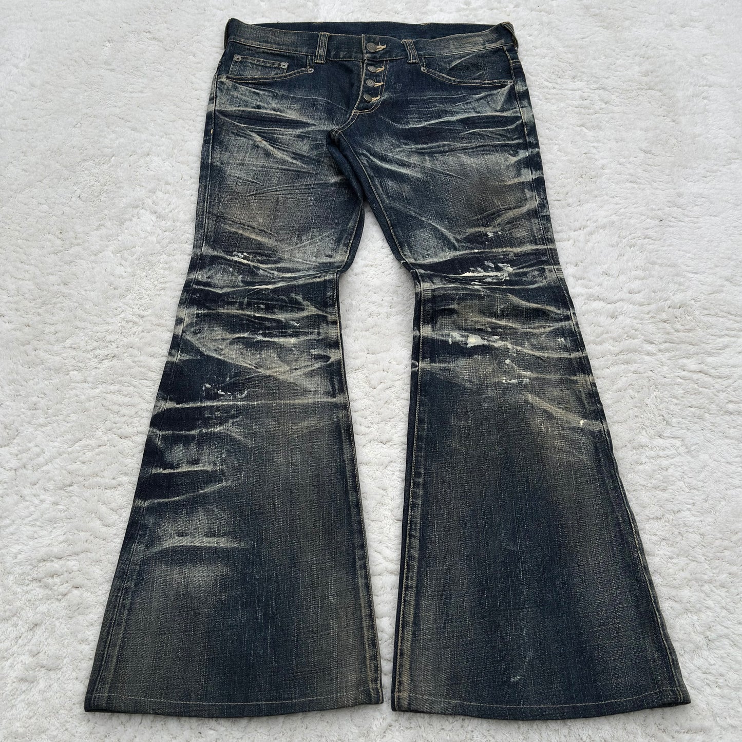 Tornado Mart Paint Strokes Wash Flared Jeans