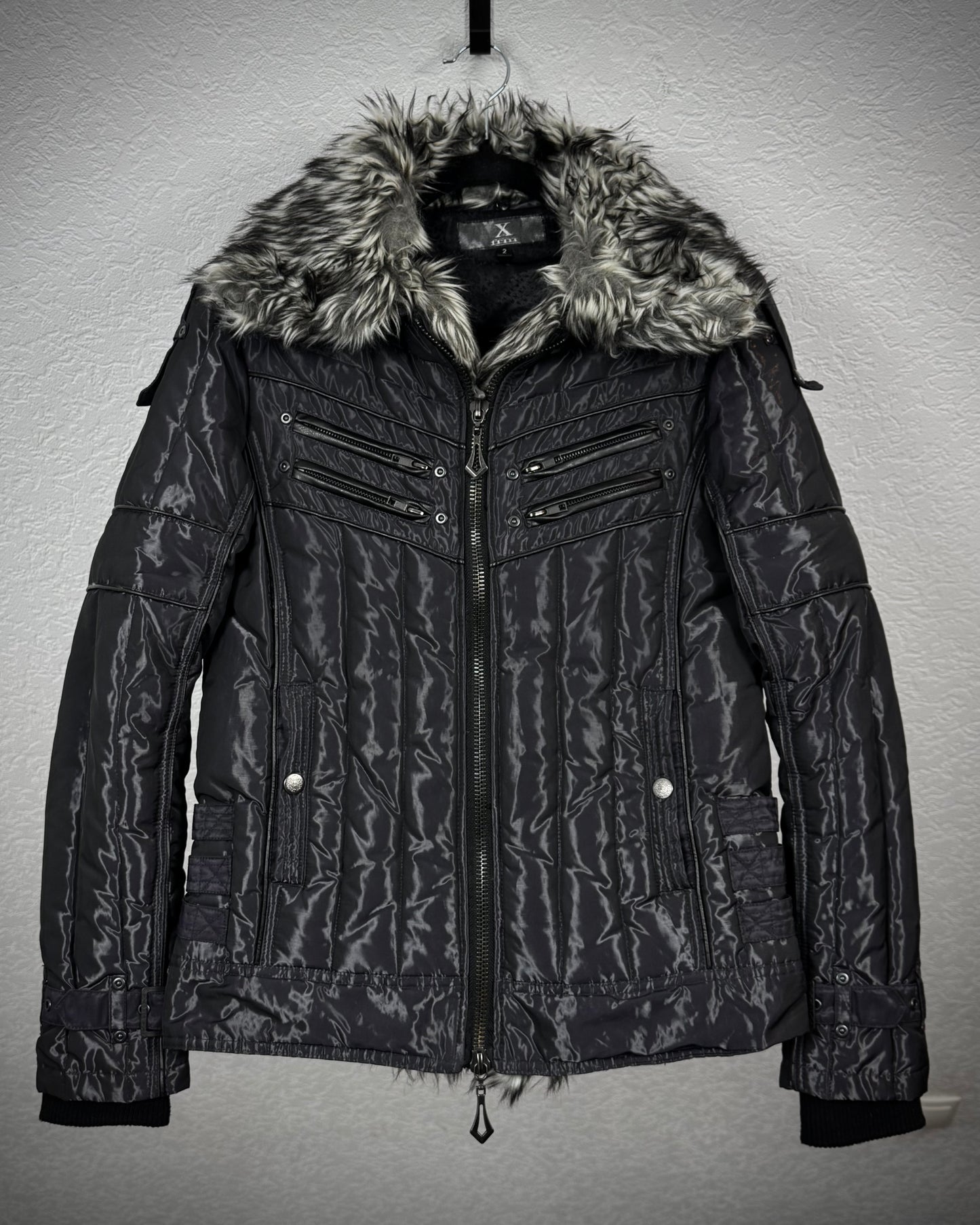 Xfrm Chunky Fur Marbled Puffer Jacket