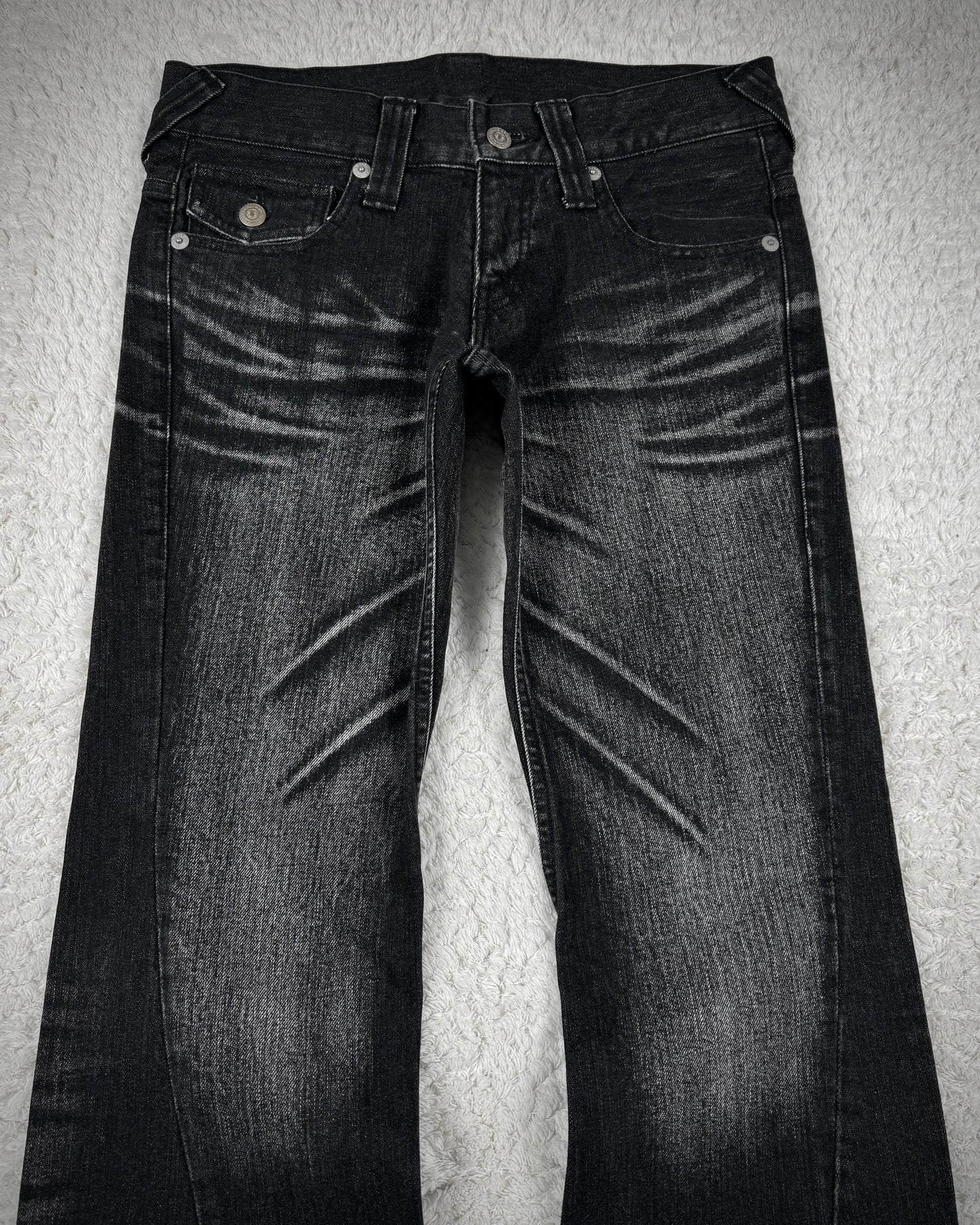 Tornado Mart Clawmark Wash Spiral Flared Jeans