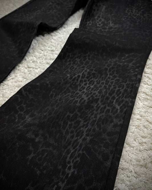 Tornado Mart Leopard Pattern Flared Jeans
