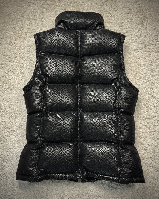 L7 Real Hip Python Luster Puffer Vest