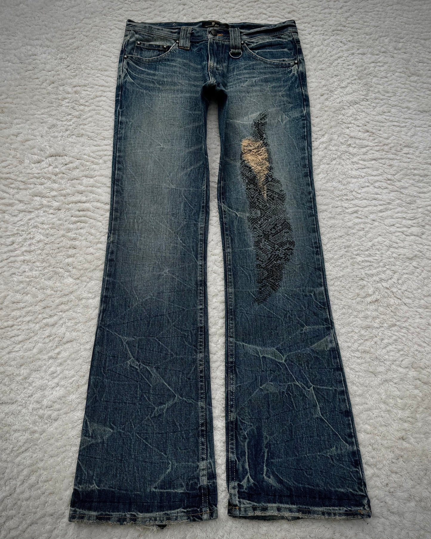 Midas Snakeskin Printed Bootcut Jeans