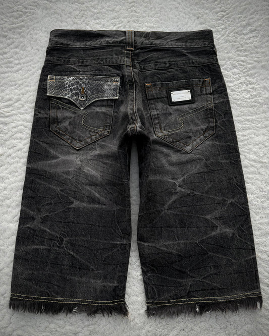 Semantic Design Python Detailed Jeans Shorts