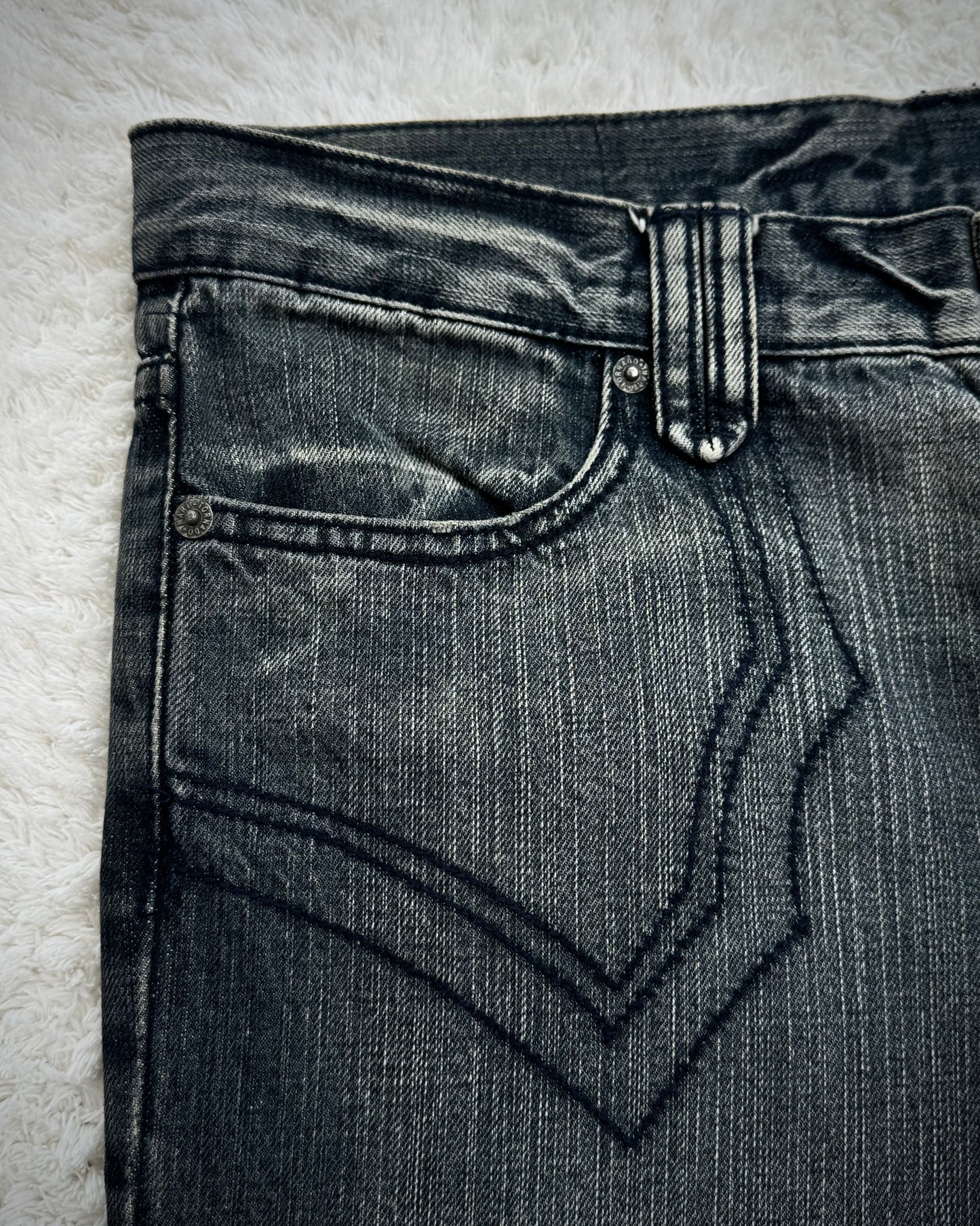 Tornado Mart Tribe Skull Embroidery Flared Jeans