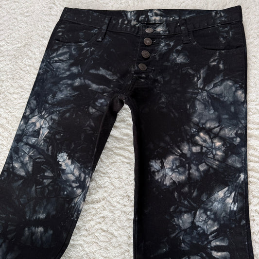Dee Dee Marble Washed Bell Bottom Flared Jeans