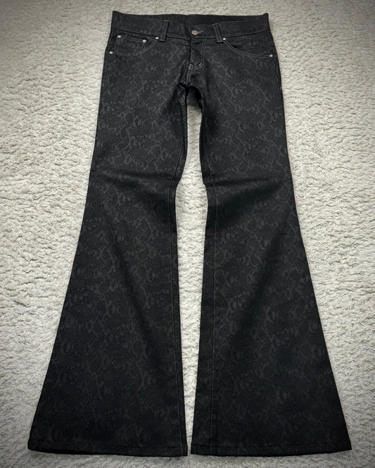 Tornado Mart Suit Python Pattern Blazer + Flared Pants Set