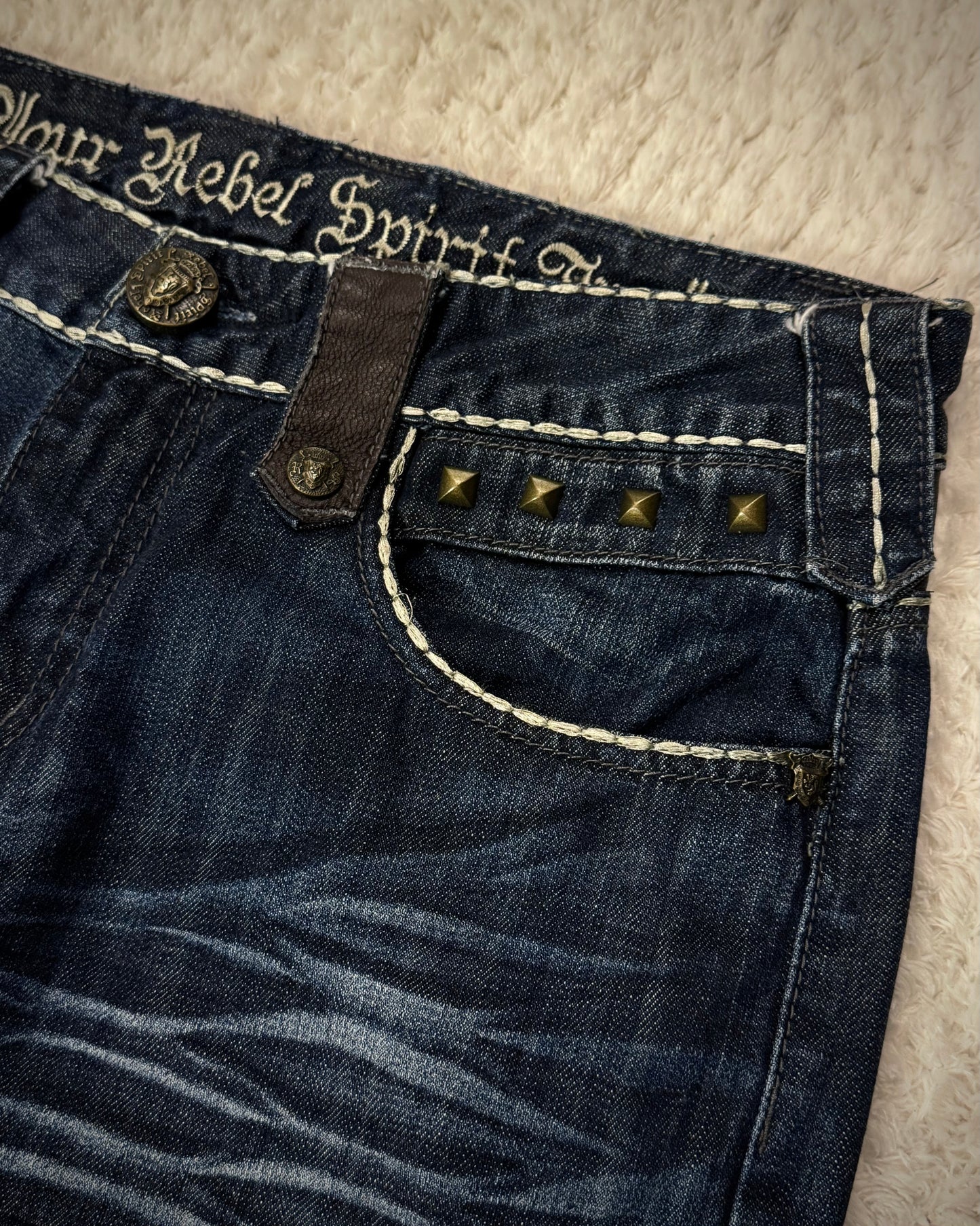 Rebel Spirit Studded Western Detailed Denim