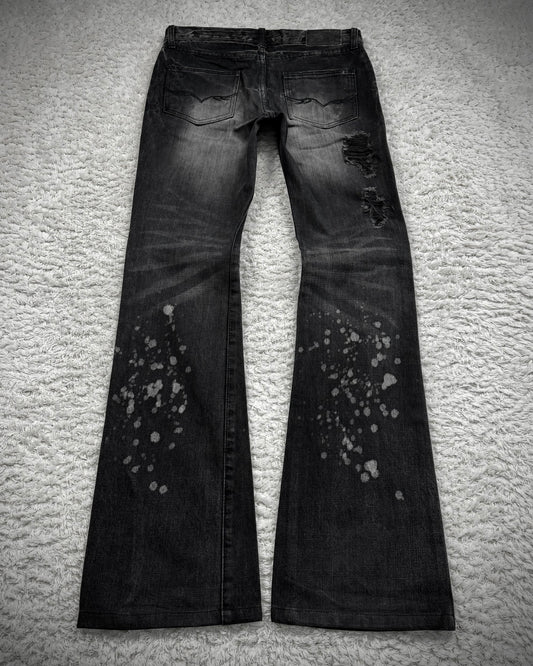 Fuga Whisker Waxed Bleach Splatter Bootcut Jeans