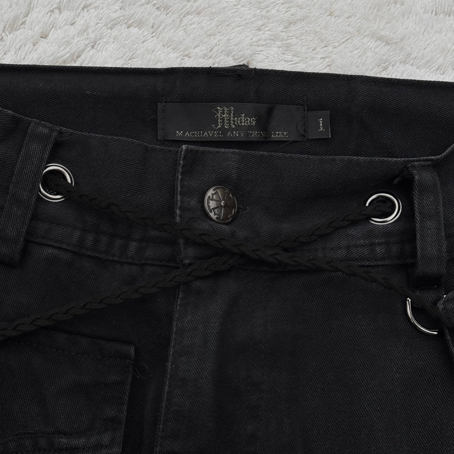 Midas Multi-Zippers Chained Bootcut Cargo Pants