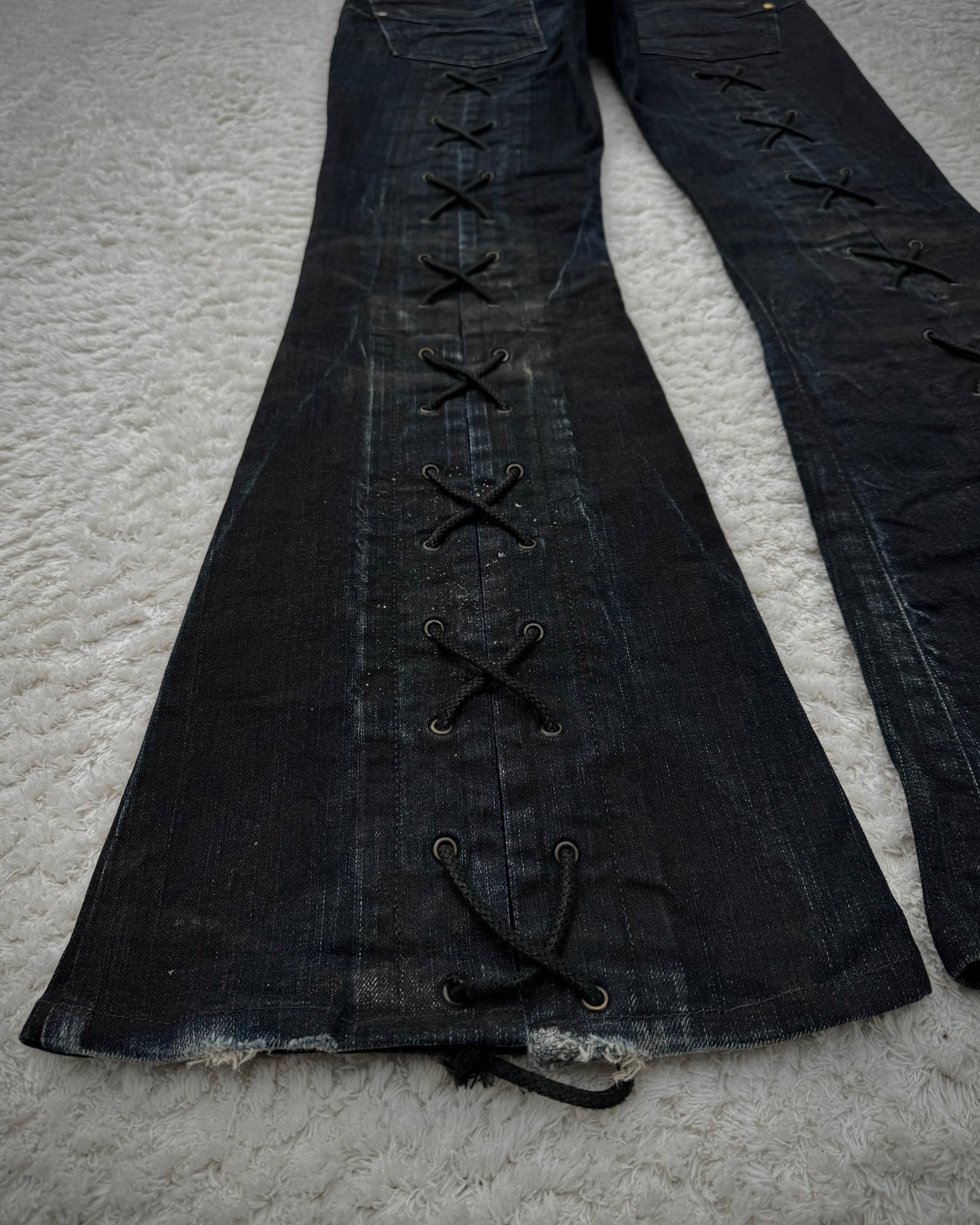Tornado Mart Backlace Flared Denim