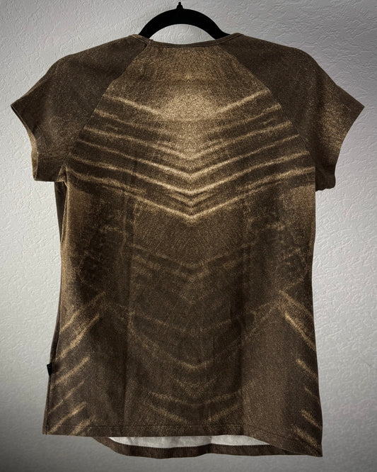Roberto Cavalli Wood Textured Raglan T-Shirt