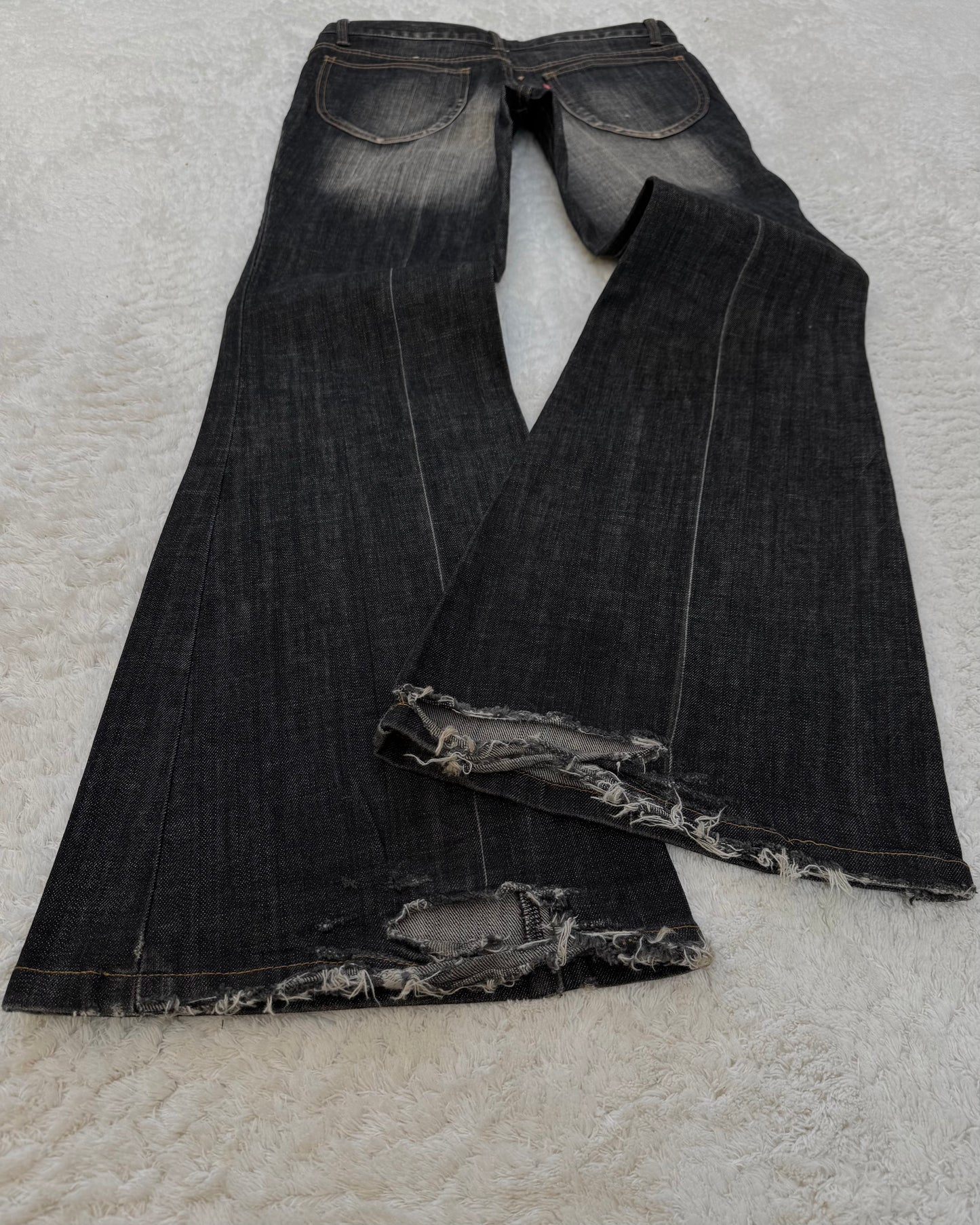 Tornado Mart Whisker Wash Bell Bottom Flared Jeans