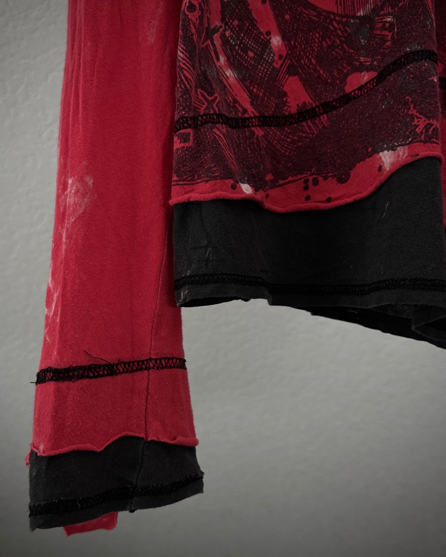 h.Anarchy Double Layered Asymmetrical Raw Cut Longsleeve