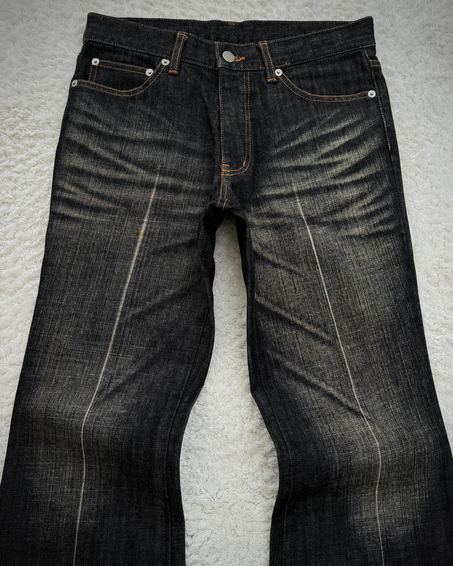 Tornado Mart Mud Claw Marks Washed Bell Bottom Flared Jeans