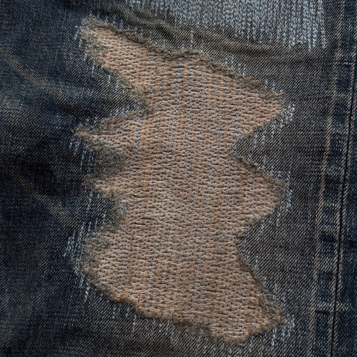 Slow Life Boro Distressing Mud Wash Bootcut Denim