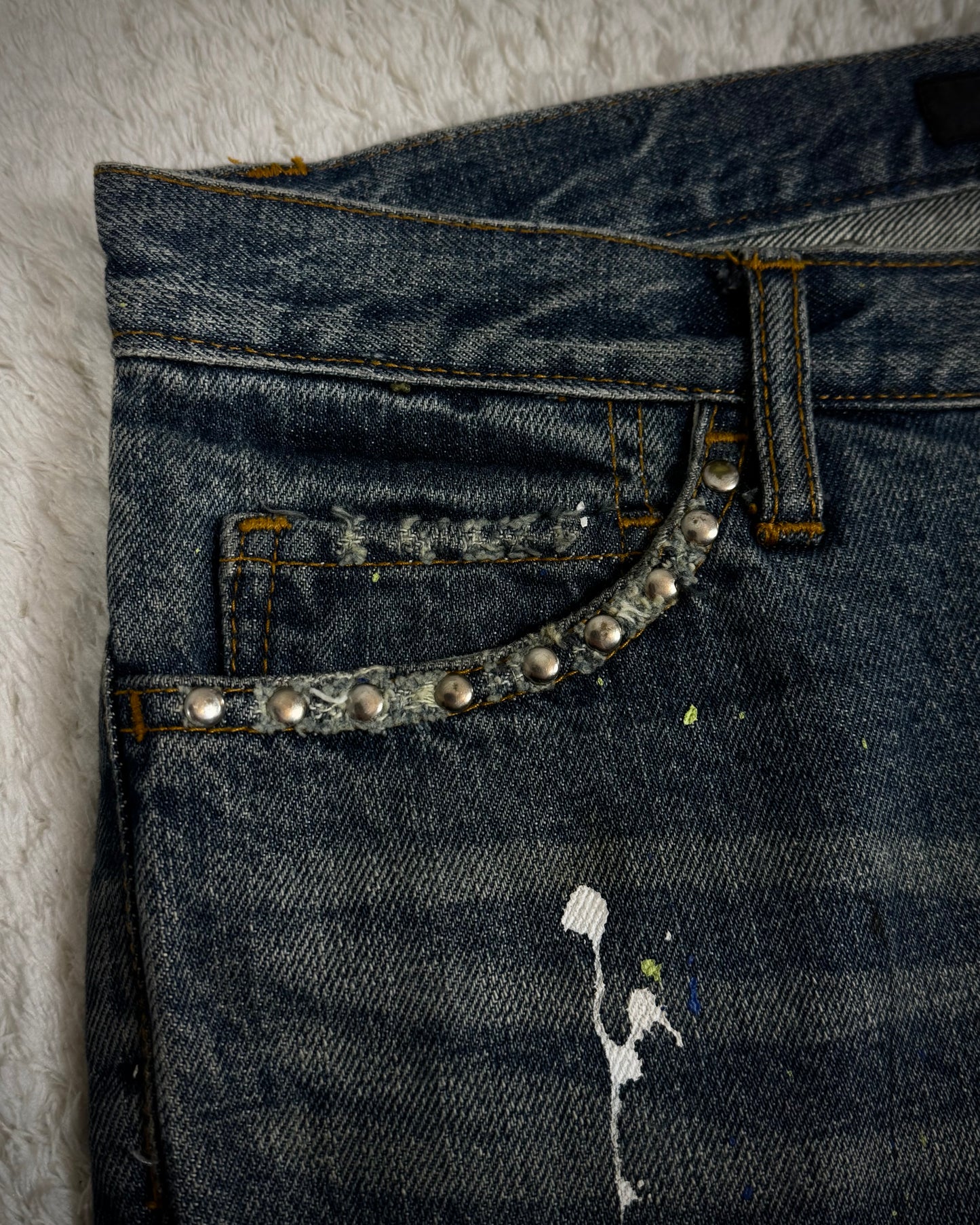 Schlüssel Gemstone Python Repaired Distressing Bootcut Denim