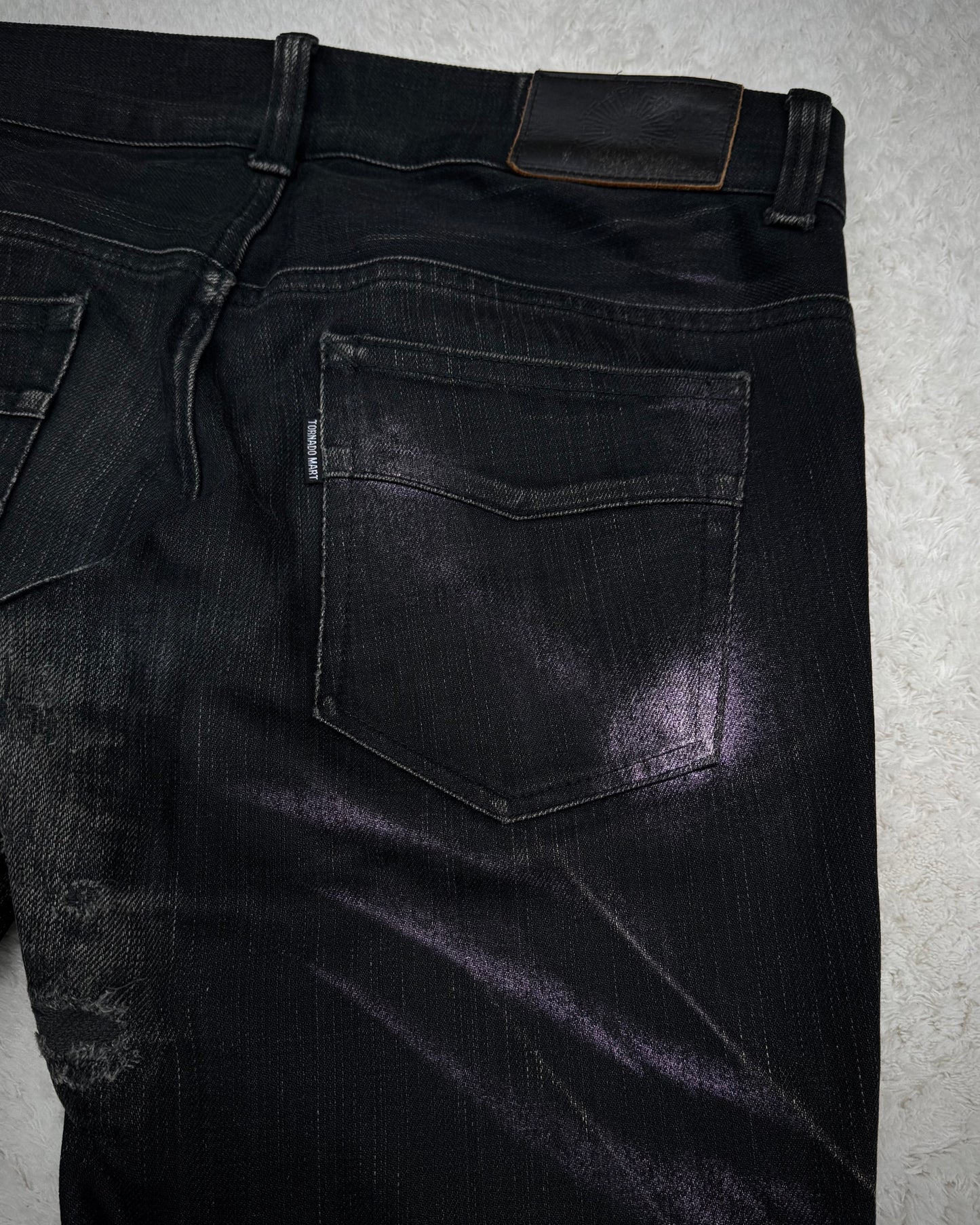 Tornado Mart Purple Washed Flared Jeans