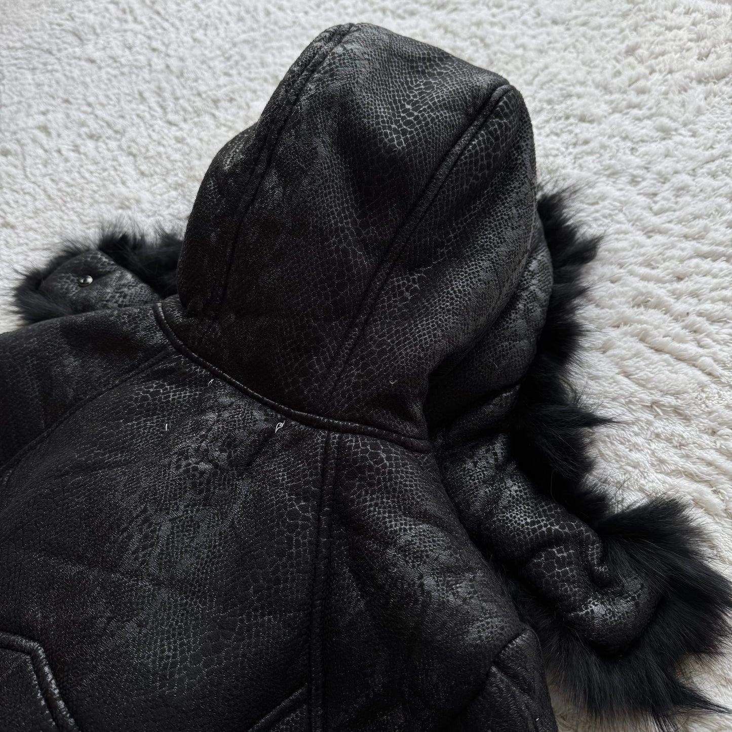 Lady Soso Snakeskin Pattern Fur Jacket