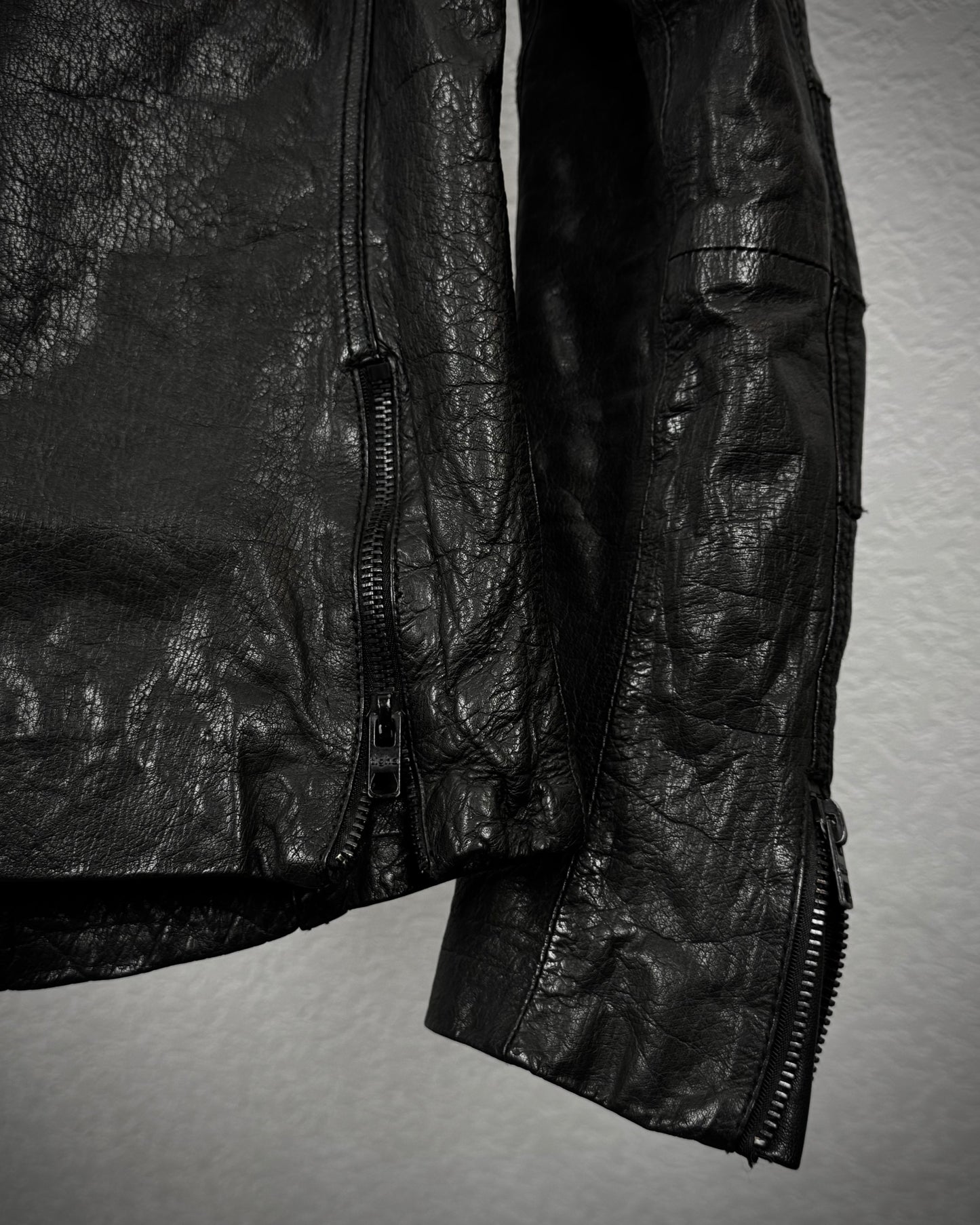 Tigha Studded Leather Double Rider Jacket