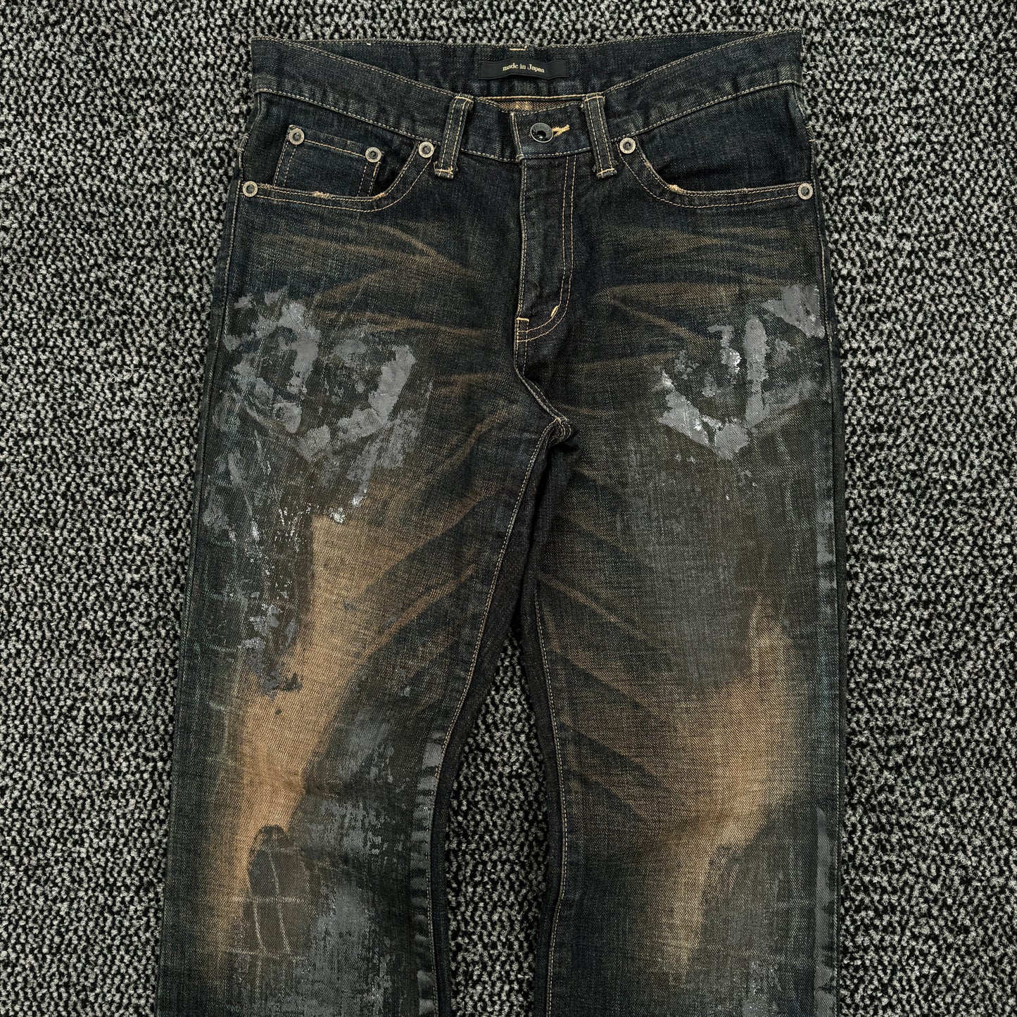 Semantic Design Waxed Snakeskin Denim