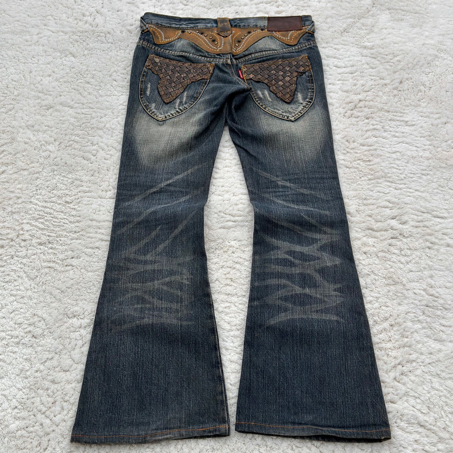 Tornado Mart Western Studded Flared Jeans
