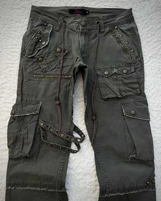 Midas Studded Lace Up Bootcut Cargo Pants