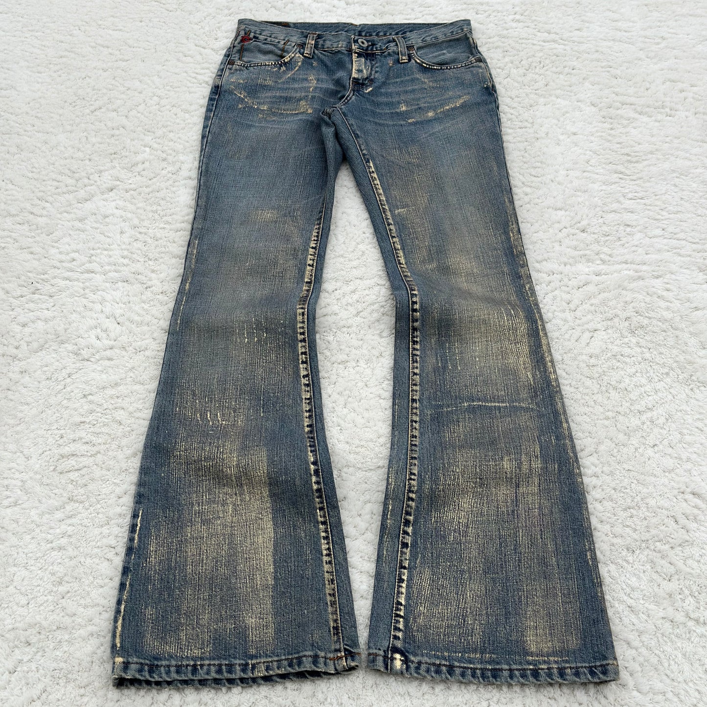 Casucci Gold Washed Flared Jeans