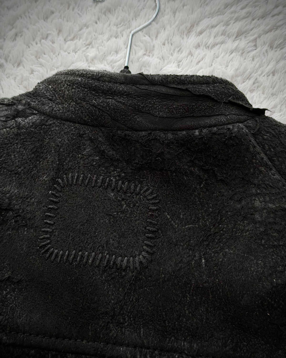 Tigha Blistered Sheepskin Leather Jacket