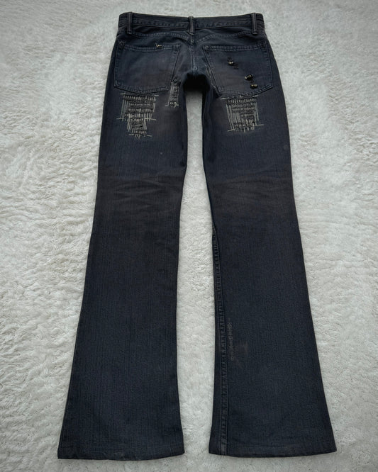 IfSixWasNine Black Mud Max Pierced Bootcut Jeans