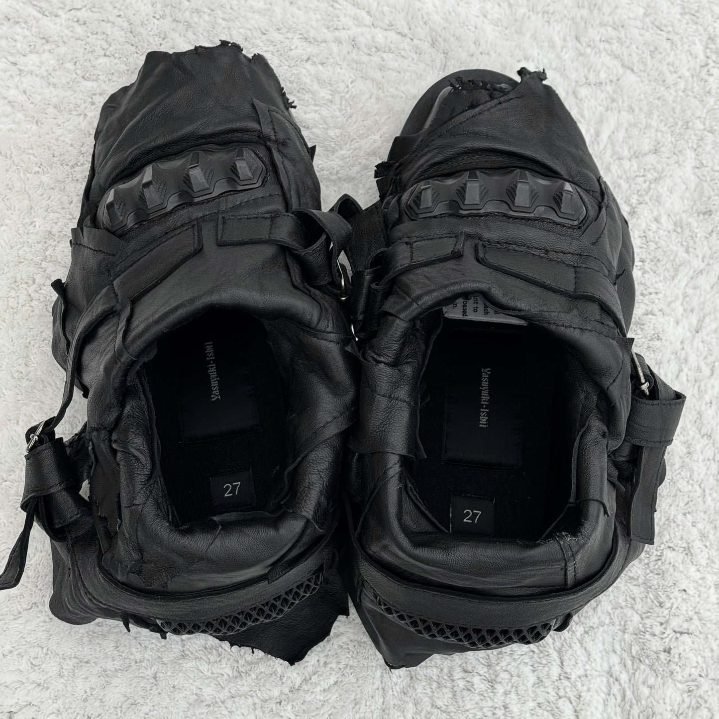 Yasuyuki Ishii Layered Leather Armor Combat Boots