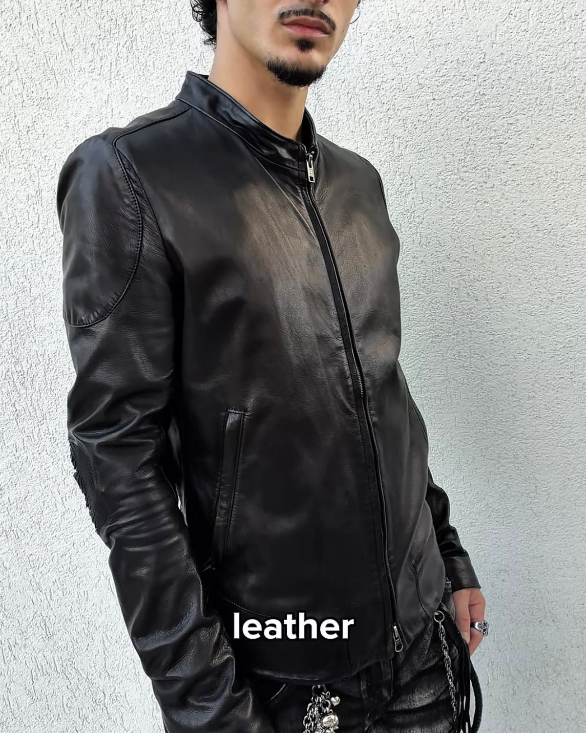 IfSixWasNine Python Elbow Horse Leather Jacket