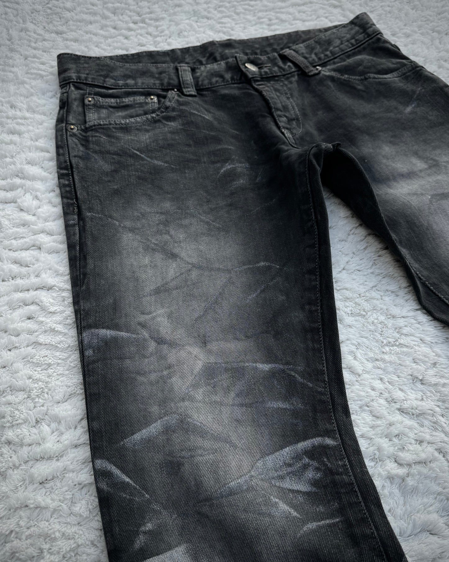 Tornado Mart Backlace Crystal Washed Flared Jeans