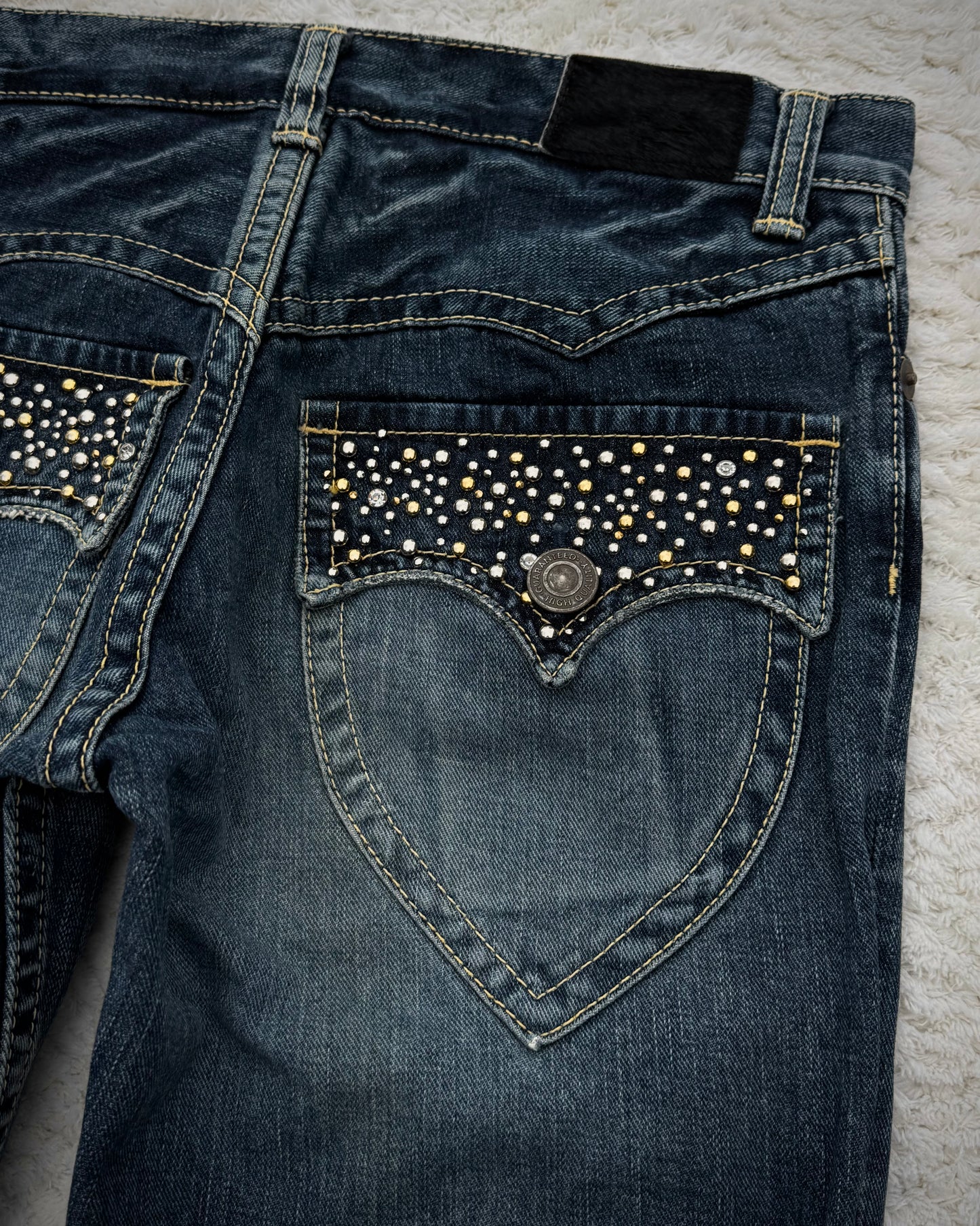Irish Western Studded Repaired Distressing Jeans