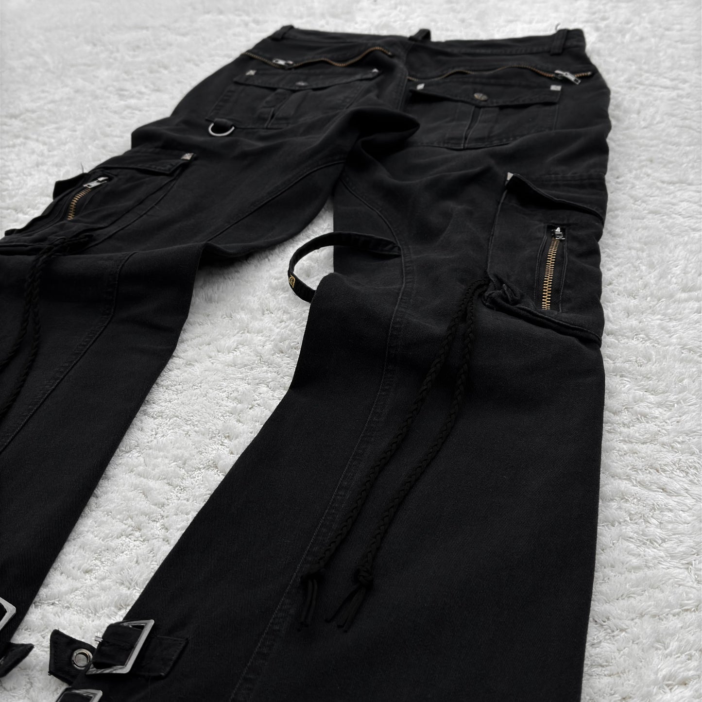 Midas Multi-Zippers Chained Bootcut Cargo Pants