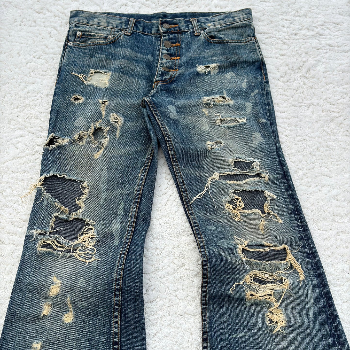 Tornado Mart Crash Repaired Flared Jeans