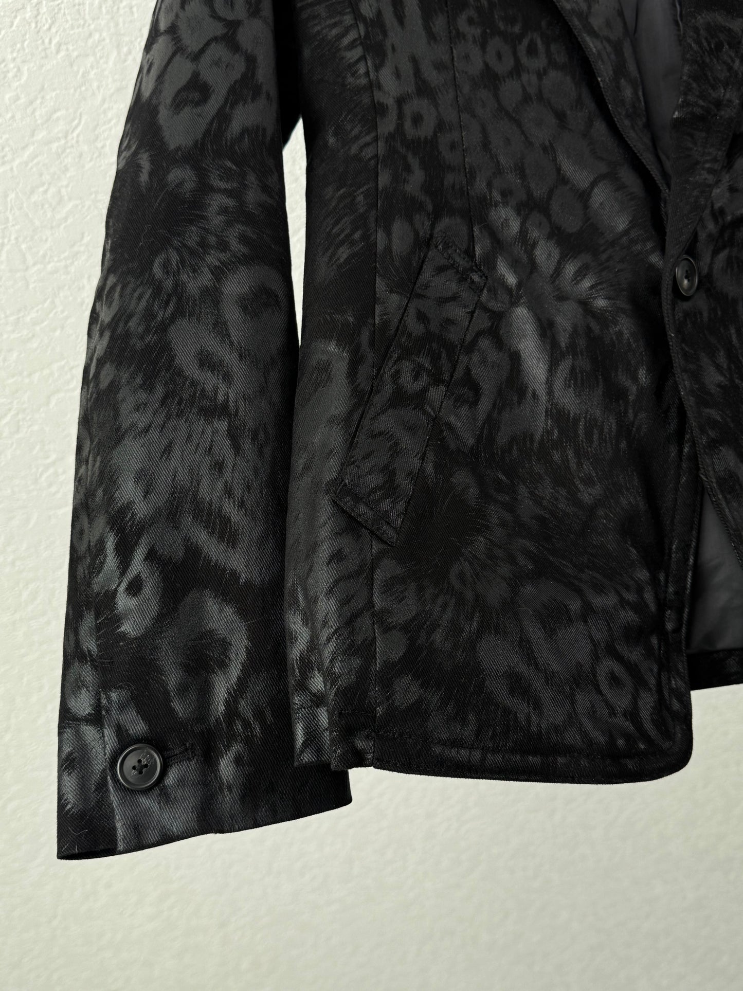 Tornado Mart Leopard Waxed Blazer