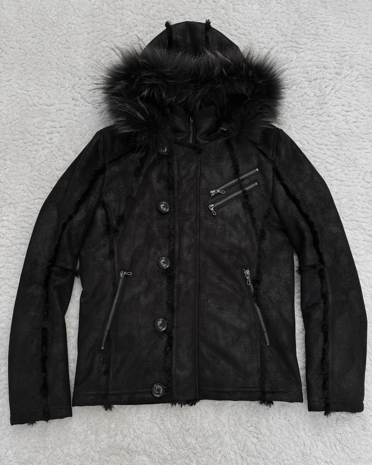 Fuga Textured Raccoon Fur Parka