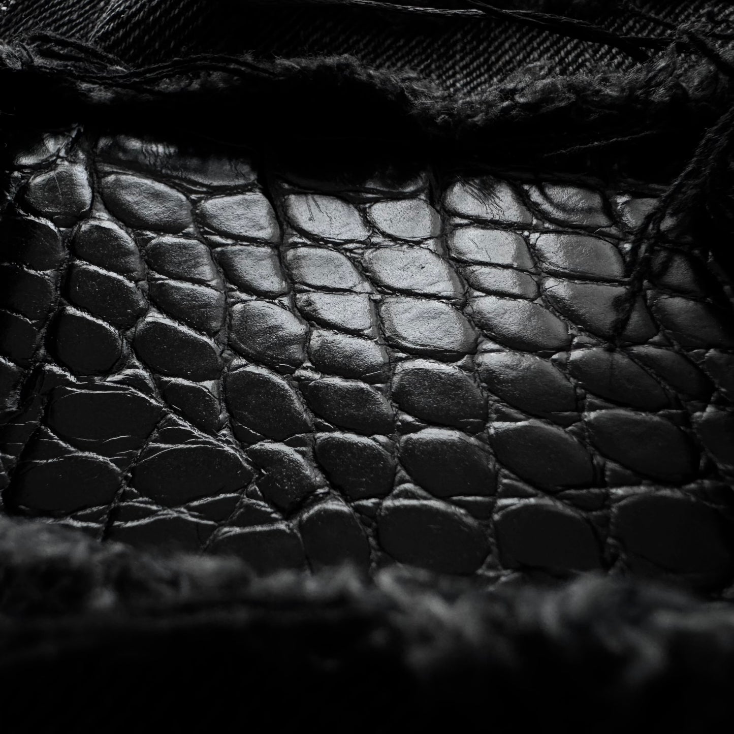 White Meteor Croco Repaired Distressing Silver Wax Flared Jeans