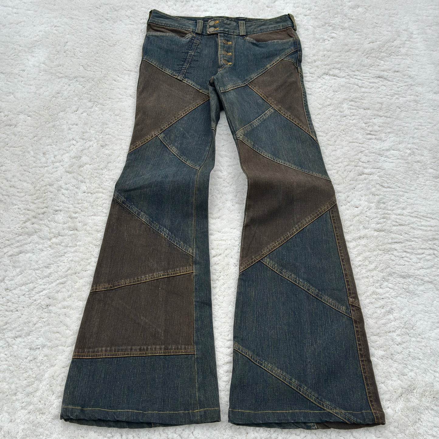 Tornado Mart Cowboy Patchwork Flared Jeans
