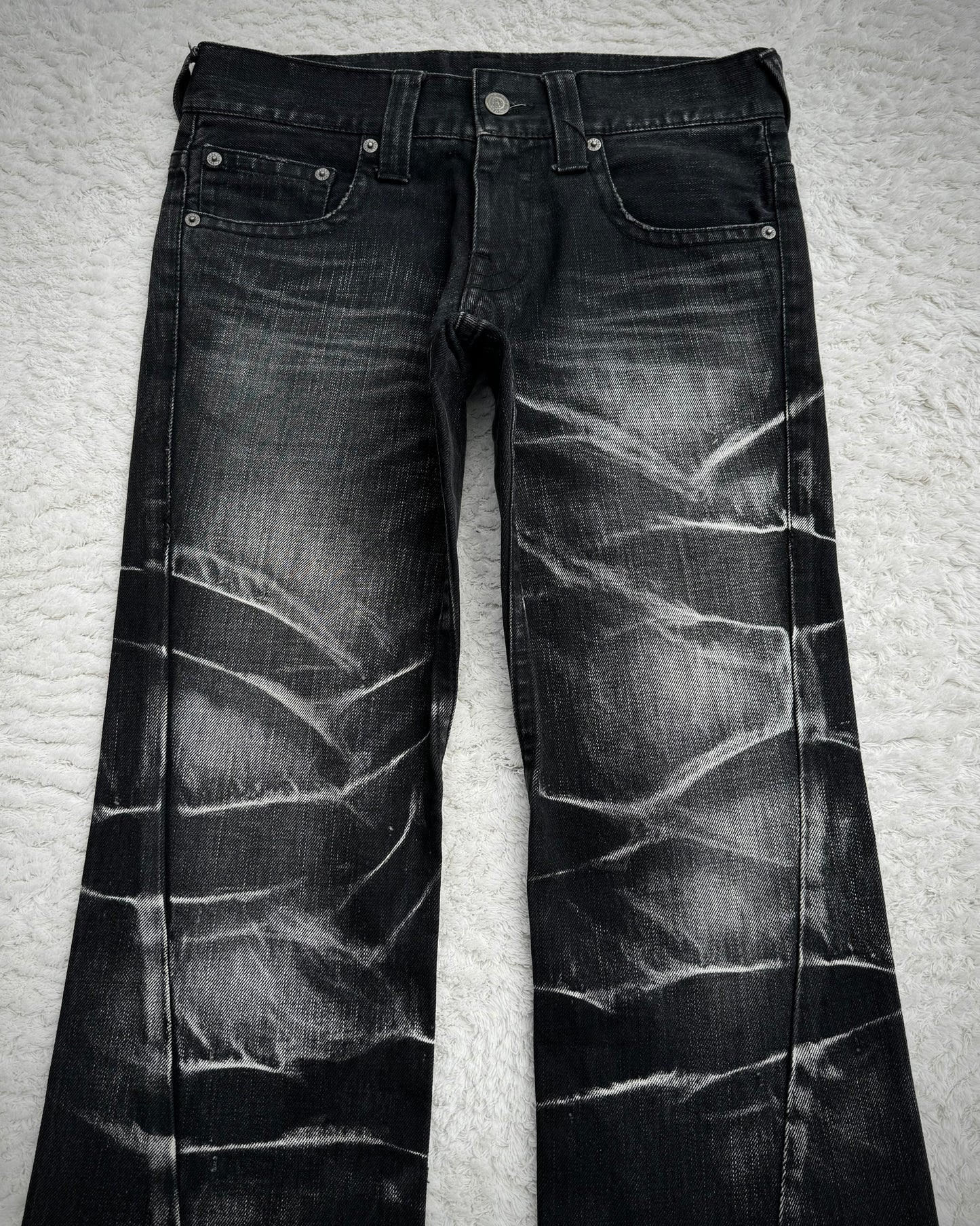 Tornado Mart Whisker Washed Spiral Bootcut Denim