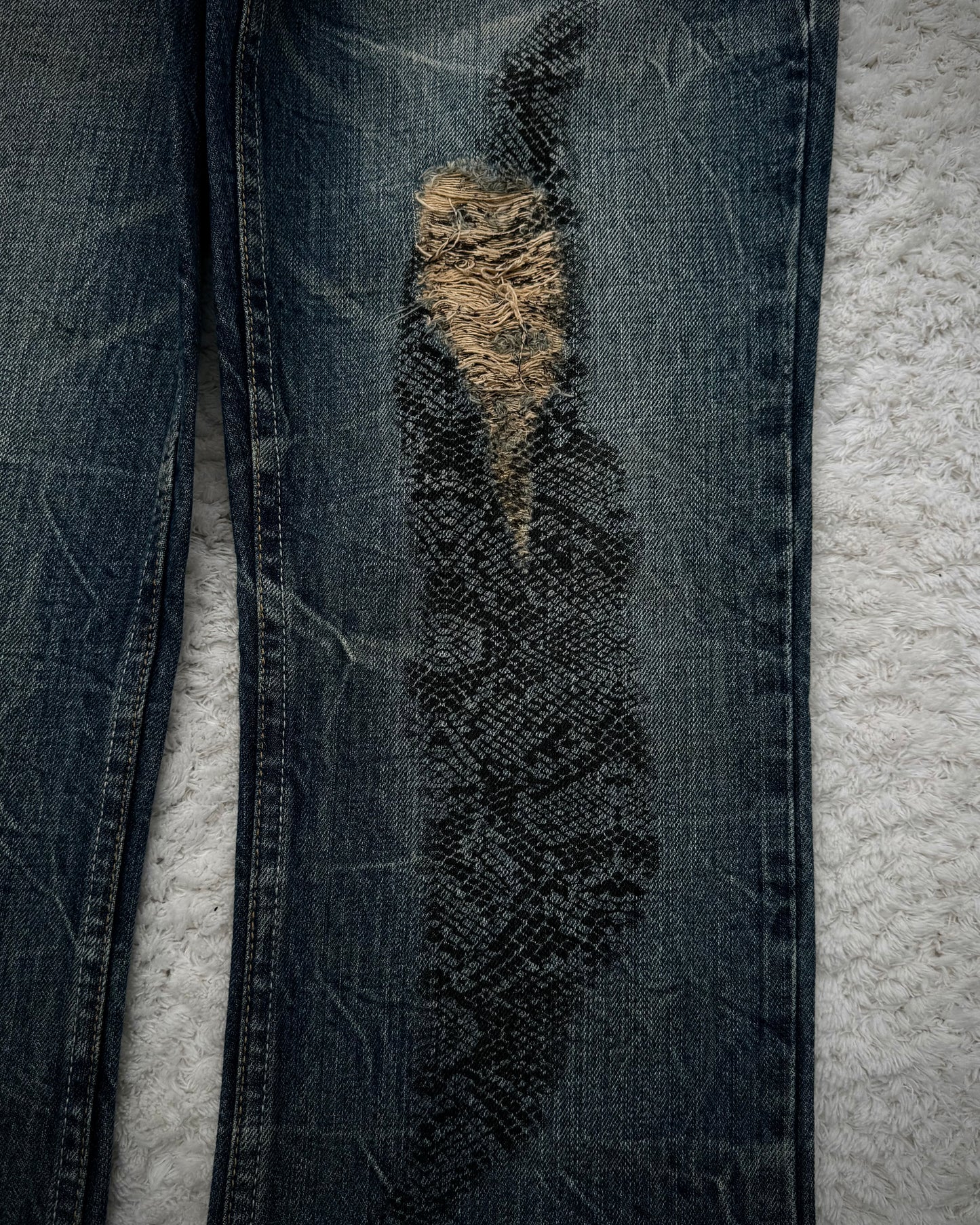 Midas Snakeskin Printed Bootcut Jeans